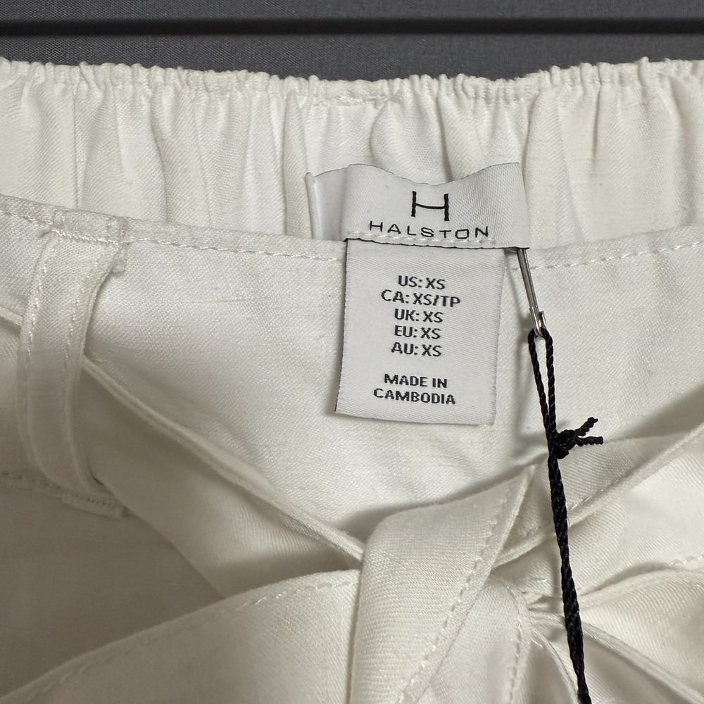 Halston Wide Leg Pants Womens XS White  Coastal Grandma Resortwear Boho Chic NWT - Picture 2 of 11